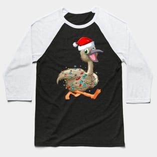 Xmas Emu Christmas Australian Funny Graphic Baseball T-Shirt